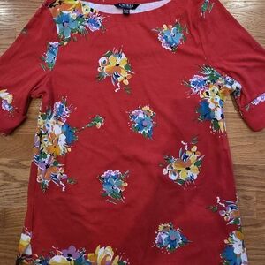 Lauren Ralph Lauren Red Floral Top